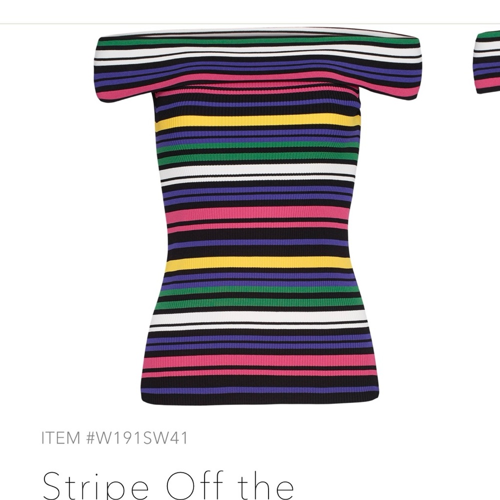 W by Worth Multicolor Striped off shoulder top with stretch